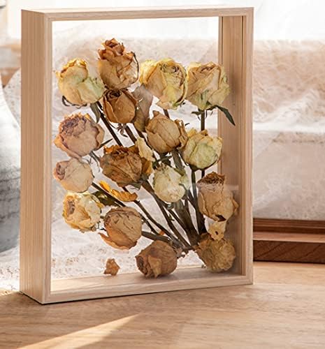 JOSON Wooden Dried Flower Photo Frame Dried Flower Display Stand Decorative Floating Photo Frame（8 * 12''- primary colo by Unknown
