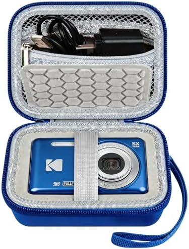 Comecase Hard Camera Case for KODAK PIXPRO FZ55 FZ45, Shockproof Digital Camera Bag with Accessory Mesh Pocket, Small Vlogging Camera Case, Portable Travel Carrying Pouch for All Ages, Blue by COMECASE