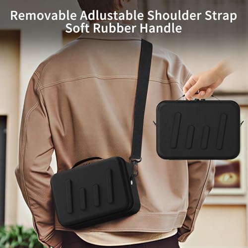 Hard Shell Camera Case Compatible with Canon EOS Rebel T7/R50/R100 and More DSLR & Mirrorless Cameras – Portable Travel Bag with Adjustable Dividers, Mesh Pocket & Shoulder Strap (Black) - Image 6