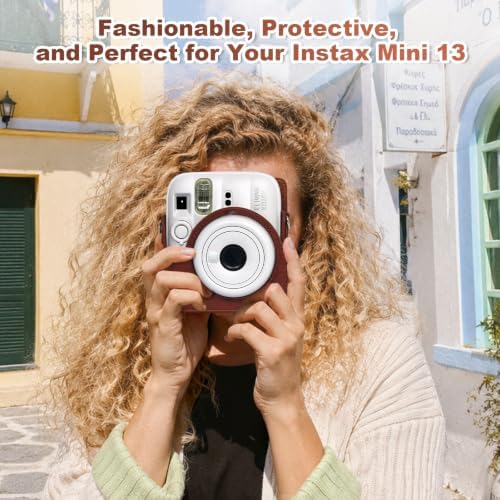 CAIYOULE Camera Case for Fujifilm Instax Mini 13 Instant Camera, Brown - Image 5