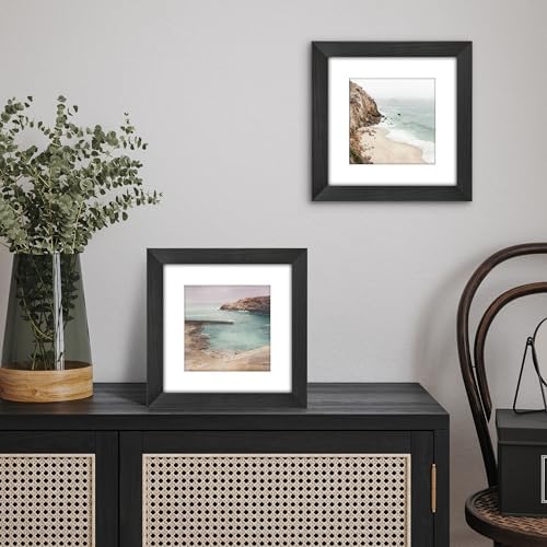 Americanflat 9x9 Picture Frame - Matted to 6x6 - Engineered Wood - Black - Image 4