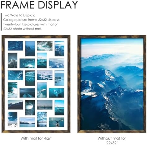 DUENPY 22x32 Collage Frame For 24 4x6 Photos Brown - Image 4