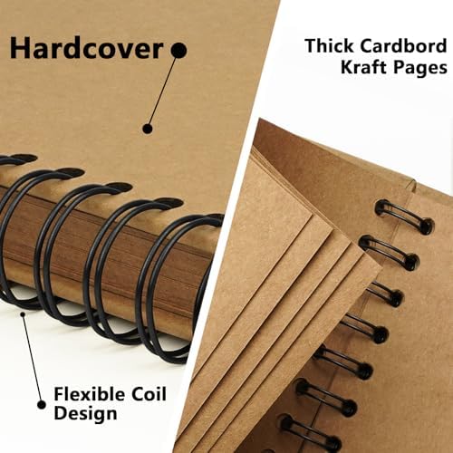 Scrapbook Photo Album DIY 10x10 Inch Thick Kraft 40 Pages Kraft - Image 6