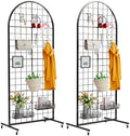 VGMiu Grid Wall Panel 2' x 5.2' FT Metal Grid Display Stand 2PCS Black by VGMiu