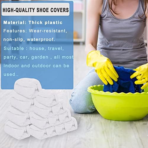 Shoe Covers Disposable,200Pack（100 Pairs）Boot Covers Waterproof Non Slip -Resistant One Size Fits Most for Rain Cleaning Indoor Floor Protection,White - Image 7