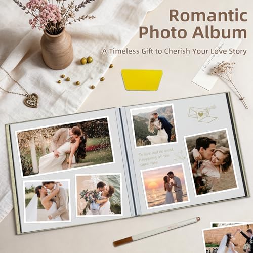 Popotop Photo Album Self Adhesive Scrapbook Album for 4x6 5x7 8x10 Pictures DIY Photo Book as Scrapbooking Supplies Kits, Birthday Gifts for Women Mom Wedding Baby Family Travel - Image 5