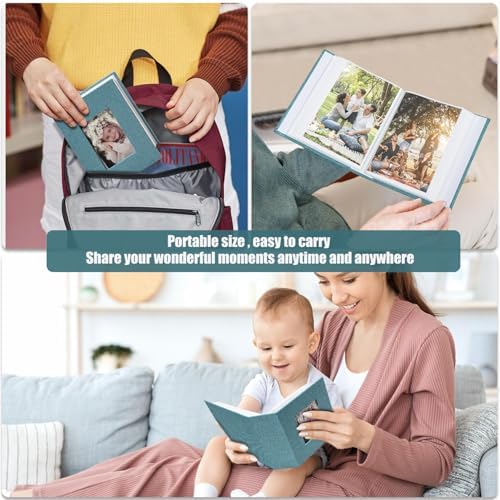 Photo Album 4x6 100 Pockets, Linen Cover Top Loader Vertical, Slip-in Picture Sky Blue Pockets Albums for Wedding, Family, Anniversary, Baby, Vacation - Image 6