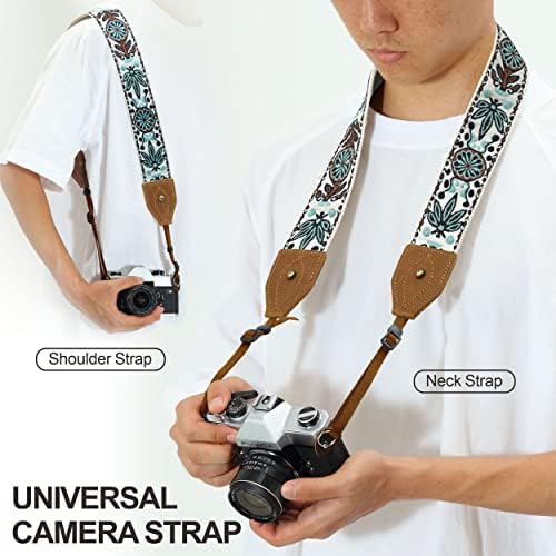 Padwa Lifestyle 2" Wide Classic Crazy Horse Art Cowhide Head Cotton Camera Straps for Photographers - Image 3