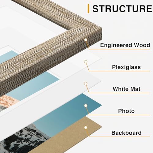 Vittanly 10 Pack Picture Frames Collage Wall Decor, Light Wood - Image 6
