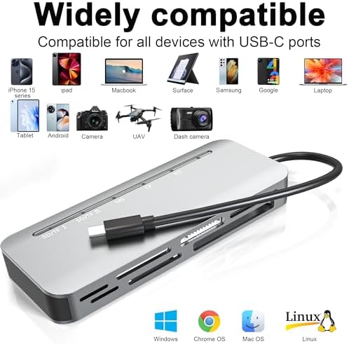 Memory Stick Pro Duo Card Reader, 7 in1 Memory Stick Pro Duo Adapter USB C for SD/TF/CF/XD/MS, Multi Card Reader for Camera, Game Trail Camera, Phone, Tablet, Laptop, Android - Image 2