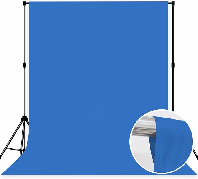 Blue Photo Backdrop Professional Photography Background Polyester 8x10ft | Seamless Design eliminates Wrinkle Portrait Photography Wedding Dark Theme Decorations - Image 2