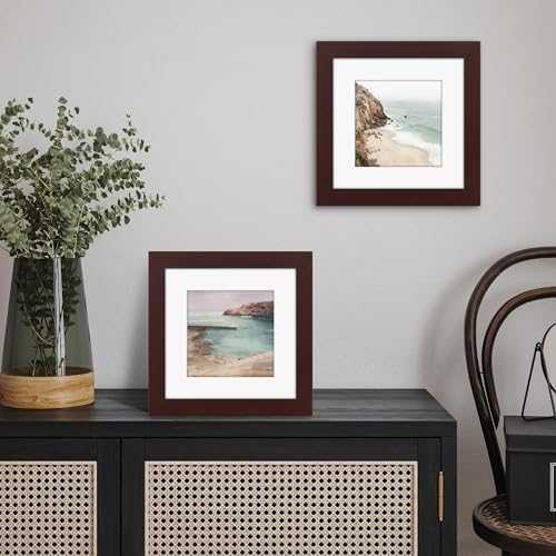 Americanflat 9x9 Picture Frame - Matted to 6x6 - Engineered Wood - Mahogany - Image 4