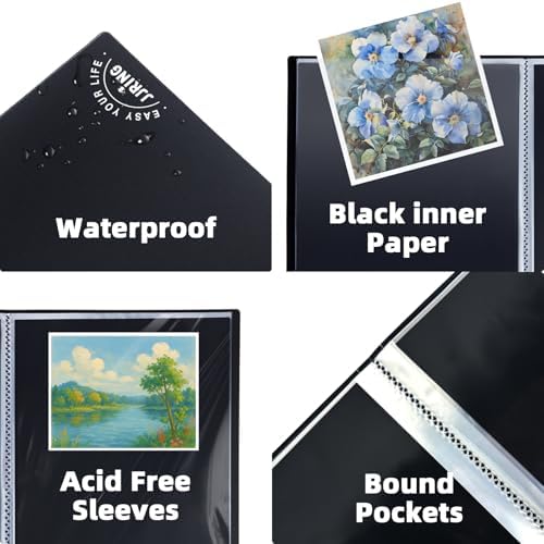 18x24 Black Art Portfolio Folder Displaying 48 Pages with Plastic Sleeves - Image 4
