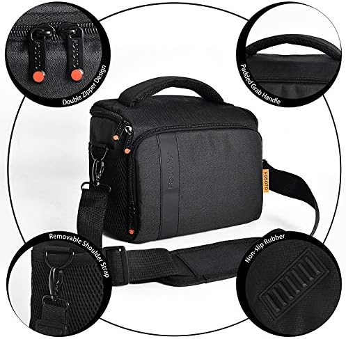 FOSOTO Waterproof (with Rain Cover) Shoulder Camera Case Bag Compatible for Nikon D5600 D750 D3300 Canon Rebel SL2 T7i EOS 80D 60D Sony A77II a68 a99II Travel DLSR SLR Camera Bags - Image 4