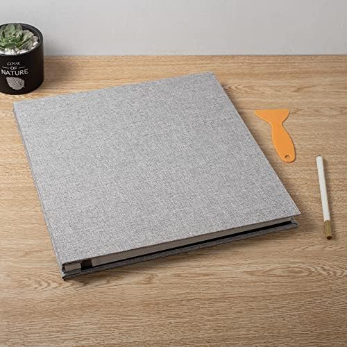 Large Photo Album Self Adhesive Scrapbook Album for 4×6 8×10 Pictures DIY Magnetic Linen Cover Album 40 Pages for Family Wedding Gifts with Metal Pen and Plastic Board - Image 6