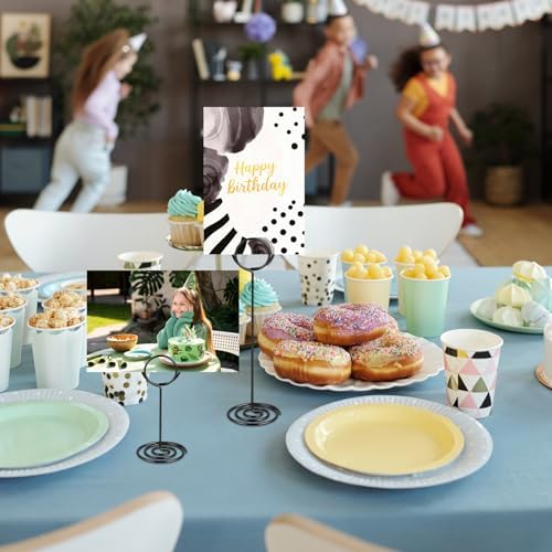 Ptwola 36PCS Table Number Holders Place Card Holder 3 Size Wire Picture Photo Table Sign Stand Name Numbers Menu Memo Note Clips for Centerpieces Wedding Anniversary Birthday Party Reception (Black) - Image 6