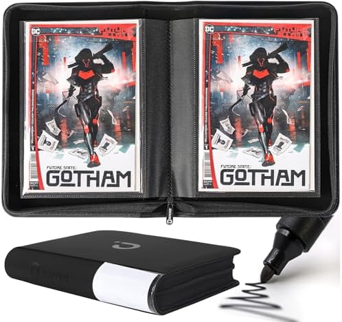 D DACCKIT Comic Binder，Comic Book Album with Sleeves Fits Regular Comics and Comic Bagged and Boarded - Comic Storage Binder Holds 24 Comic Books（Model A，Classic Black） by DDACCKIT