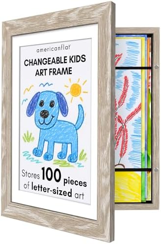 Americanflat 8.5x11 Changeable Kids Art Frame - Driftwood by Americanflat