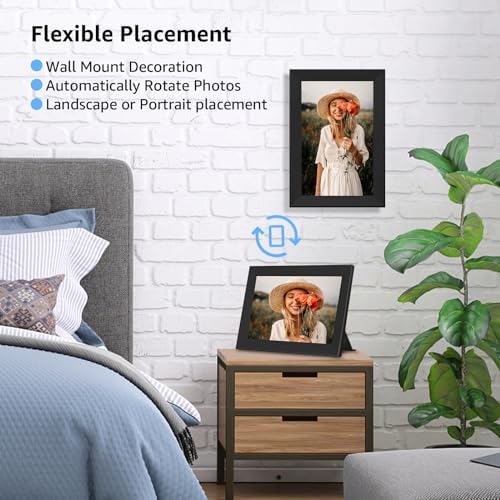 Digital Picture Frame with 10.1 Inch IPS Touch Screen,Loading Pictures to Smart Digital Photo Frame via Frameo App,Rotation and Backup to SD Card Automaticly,Gift for Mother's Day - Image 5