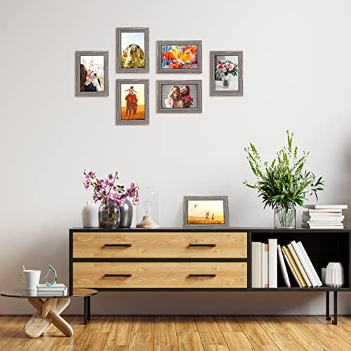 Giftgarden 4x6 Picture Frame Distressed Grey, 4 by 6 Rustic Wood-grain Gray Photo Frames Bulk for Wall or Tabletop, 12 Pack - Image 5