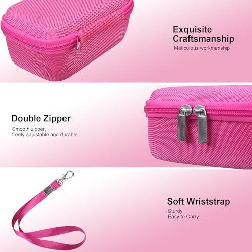 RAIALL Camera Case for Canon PowerShot SX740 HS/ SX730 HS/ SX720 HS/ SX620 HS Digital Camera, Hard Carrying Case Protective Travel Bag, Mesh Pocket for Batteries and USB Cable, Rose Red - Image 5