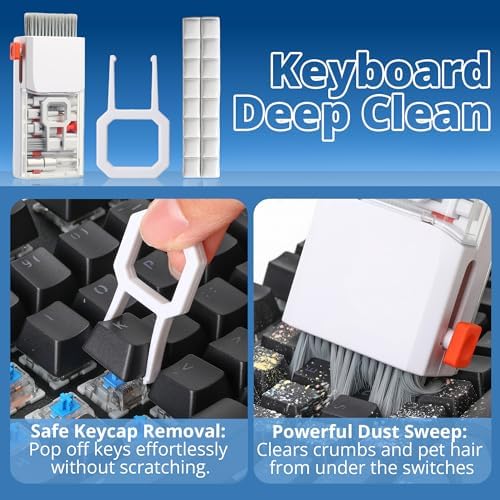 Upgraded Keyboard Cleaning Kit, 32PCS Electronics Cleaner Tool with Dust Cleaning Putty, Microfiber Cloth, Wipes-Cleaning Set for iPhone, AirPods, iPad, Laptop, PC Screen, Monitor, Camera - Image 2