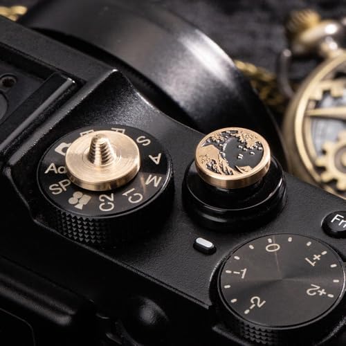 Wave Art Metal Hot Shoe Cover Shutter Button for Fuji X100VI Camera - Image 3