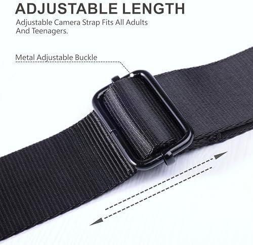Padwa Lifestyle Black Adjustable Camera Strap - 1.5" Top Layer Cowhide Head Camera Straps for Photographers, Nylon Adjustable Neck Shoulder & Crossbody Strap Quick Release for All Cameras - Image 5