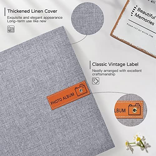 Popotop Large Photo Album Self Adhesive 4x6 5x7 8x10 Scrapbook Album DIY Picture Book,Gifts for Mom,Family Baby and Wedding,with Metal Pen and Plastic Board - Image 3