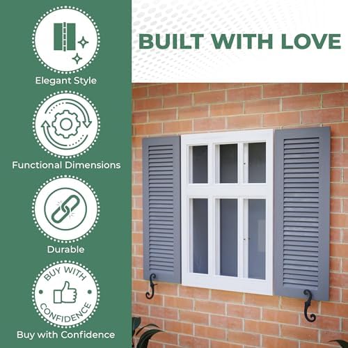 Renovators Supply Manufacturing Decorative S Style Window Shutter Dogs, Cast Aluminum, Rust Resistant Powder Coated, Includes Mounting Screws, 6.5 Inches, Pack of 1 Pair - Image 7