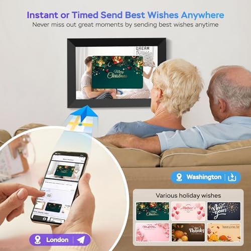 Uhale Digital Picture Frame WiFi 10.1 inch HD IPS Touch Screen Electronic Picture Frame Slideshow Smart Loop Digital Photo Frame with APP & SD Card Slot to Load Photos & Videos from Your Phone - Image 3