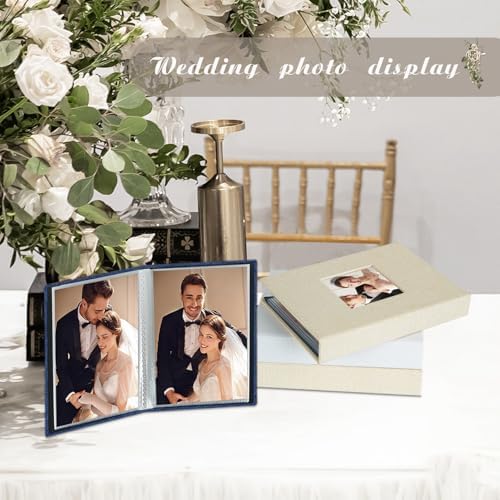 Artmag Mini Photo Album 4x6 50 Pockets 2 Pack, Linen Cover with Front Window Album Each Holds 52 Vertical Photos for Family Wedding Baby Children (Blue) - Image 4