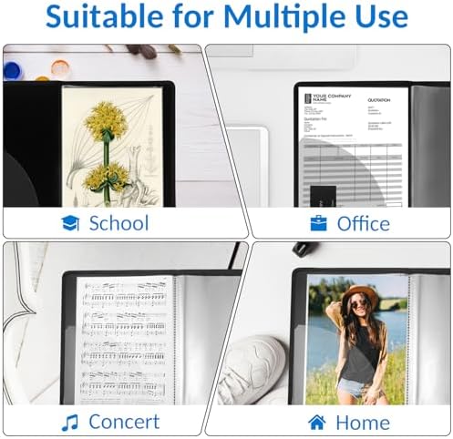 Sooez Art Portfolio 9"x12", 72 Pockets Large Portfolio Folder Display - Image 6