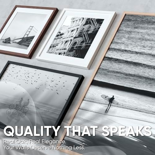 Homeforia 10 x 8 Wood Picture Frame, High End Natural Oak 10x8 Light Wooden Frames with Mat 5x7 inch Photo, 10 x 8 Frame Matted to 5 x 7 Art, Wall or Tabletop Frame, Tempered Glass, Wall Kit, Set of 1 - Image 6