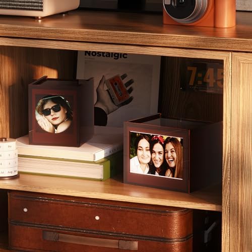 WINKINE Acrylic SQUARE Polaroid Frame & Photo Storage Box for Fujifilm Instax SQUARE SQ40/SQ1 Films, 3.39''x2.83'' Film Frame, Vintage Box with Sliding Lid, Amber, 1 Pack - Image 6