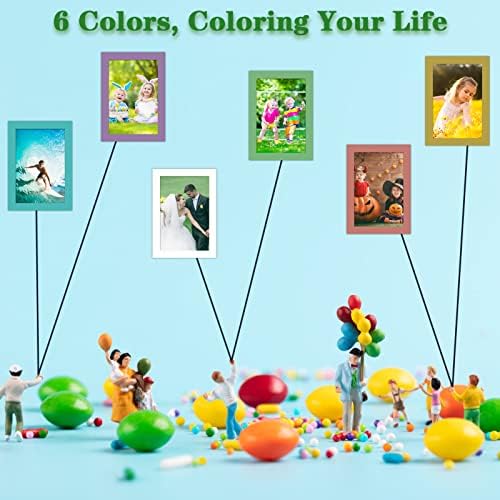 CRUGLA 12 Packs Colorful 4x6 Magnetic Picture Frames for Refrigerator Locker, Colored Peel and Stick Frame Bulk, 4 by 6 Photo Holders for Fridge Dishwasher Whiteboard, 6 Colors - Image 3