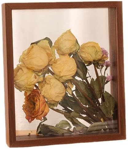 JOSON 2 packsWooden Dried Flower Photo Frame Dried Flower Display Stand Decorative Floating Photo Frame (brown 4x6) - Image 2