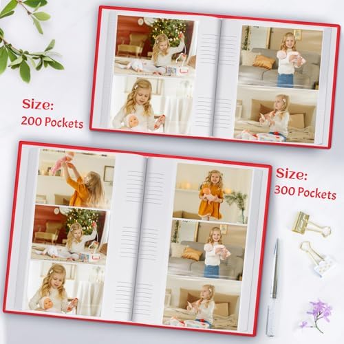 Popotop Photo Album 4x6 200 Photos with Writing Space, Leather Cover Album with Display Picture Window, Photo Book for Wedding Family Baby Gift - Image 4