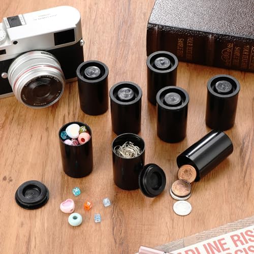 Wenqik 50 Pcs Film Canisters with Caps for Rockets 35 mm Plastic Empty Film Canister Holder Camera Reel Containers for Beads Fish Hook Keys Small Accessories Storage(Black) - Image 7