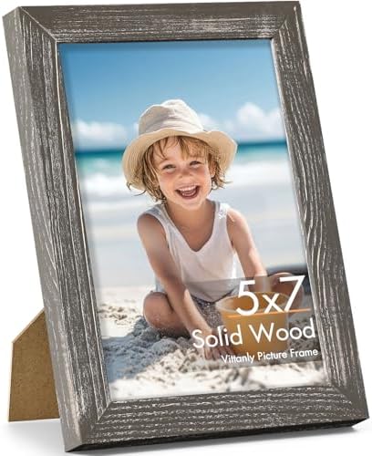 Vittanly 5x7 Picture Frame Made of Solid Wood for Wall & Tabletop by Vittanly