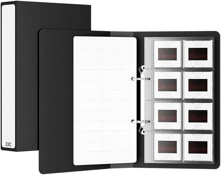 JJC 35mm Slide Storage Box for 96 Slides w/ 12 Acid-Free Pages & 48 Mounts by JJC