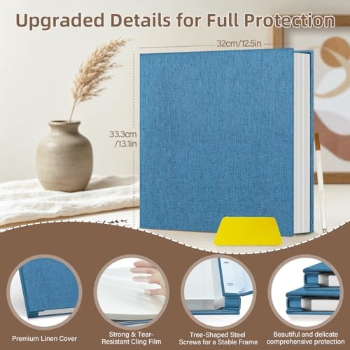 Popotop Photo Album Self Adhesive Scrapbook Album for 4x6 5x7 8x10 Pictures DIY Photo Book as Scrapbooking Supplies Kits, Birthday Gifts for Women Mom Wedding Baby Family Travel - Image 3