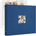 12"x12" DIY Scrapbook Photo Album with 80 Pages 40 Plastic Sleeves Navy by QIQUWU