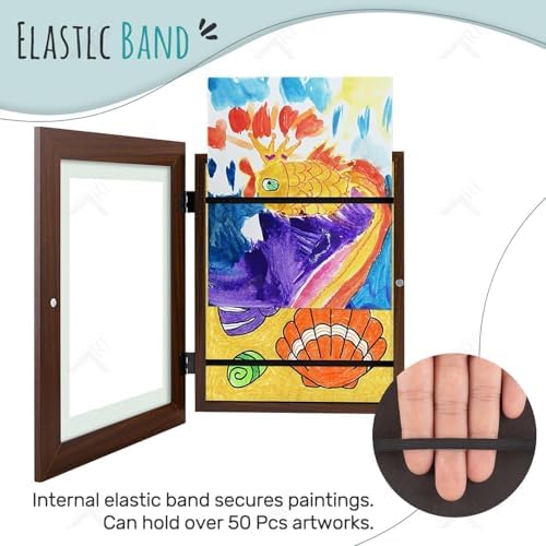 2 Pack 8.5x11 Front-Opening Kids Artwork Frames Changeable (Walnut) - Image 5