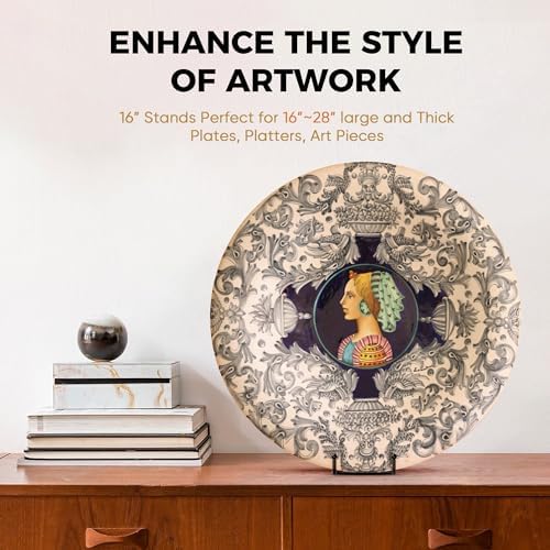 TR-LIFE 16 Inch Black Metal Plate Stand (3 Pack) - Heavy Duty Picture and Display Stand for Large Plates, Frames, Platters and Art - Image 4