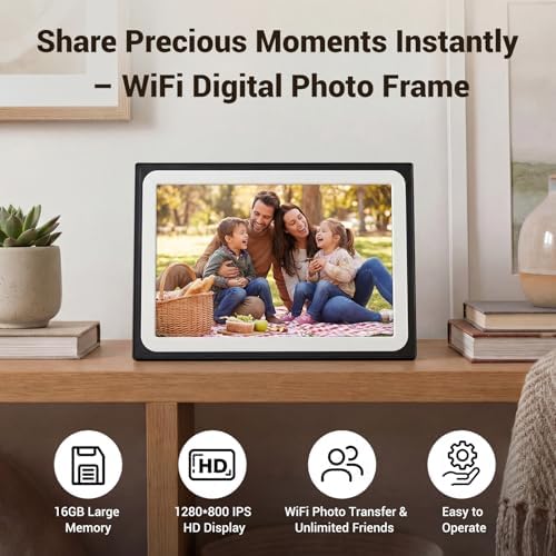 Uhale Digital Picture Frame 10.1 Inch HD Touch Screen Digital Photo Frame WiFi Enabled,16GB Storage,Auto-Rotate,Free Photo and Video Sharing to Family - Image 2