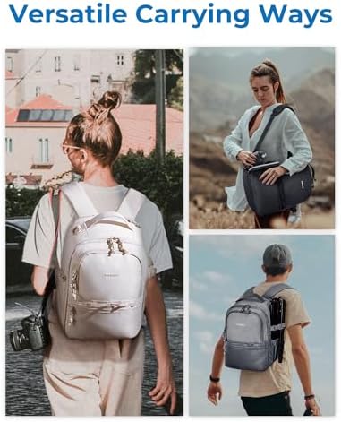 BAGSMART 2 in 1 Camera Backpack for DSLR, Fits 12.9" iPad, Coffee Brown - Image 7
