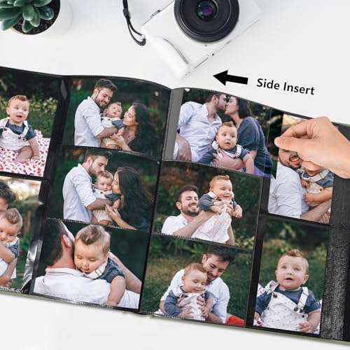 Photo Album 4x6 Pictures 600 Pockets Linen Cover Gray Blue - Image 5