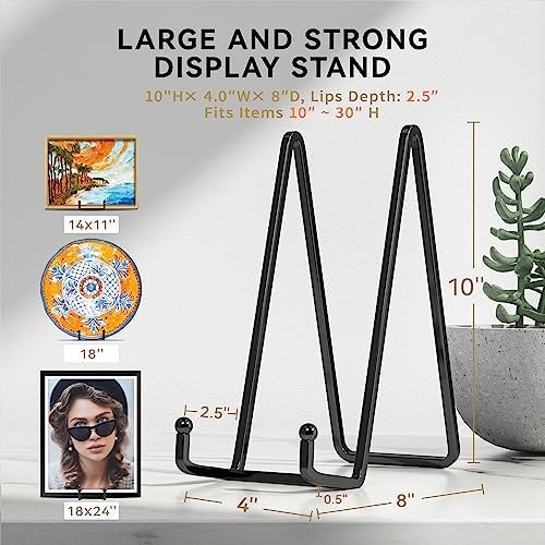 IPAME 3 Pack10 Inch Large Plate Stands/Holder for Display, Metal Small Easels Picture Stand for Book, Platter, Plaque, Photo Frame, Table top Art - Image 3