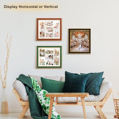 Suede 13.5x15.5 Picture Frame Display 7 Opening 4x6 Picture Frames Collage Wall Decor with Mat,Multi Photo Frame for Plexiglass,Wall Decor,1Pack,Brown - Image 7